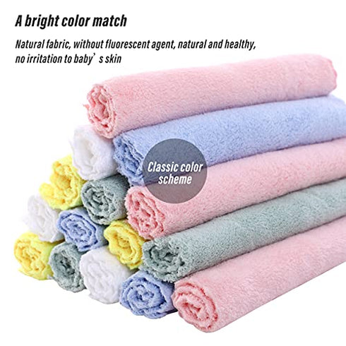 15 Pack Ultra Soft Baby Bath Washcloths, Gentle on Sensitive Skin for Face and Body, Plush, Super Absorbent Wash Clothes for Girls and Boys, 10" by 10" by Lovely Care