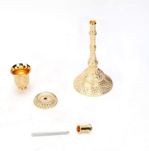 Metal Candelabra Antique Gold Candlestick Tall Candle Holder Wedding Event Candelabra Candle Stand (Single Candle Arm)