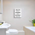 Funny Bathroom Wall Decor, Wash Your Hands Ya Filthy Animal - Farmhouse Restroom Washroom Decor, Wrapped Canvas Print Artwork (12x15 inch,White)