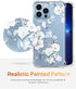GVIEWIN for iPhone 13 Pro Max Case with Screen Protector + Camera Lens Protector, Soft Shockproof Clear Floral Phone Protective Case Cover for Women Girls, Flower Pattern Design (Hibiscus)