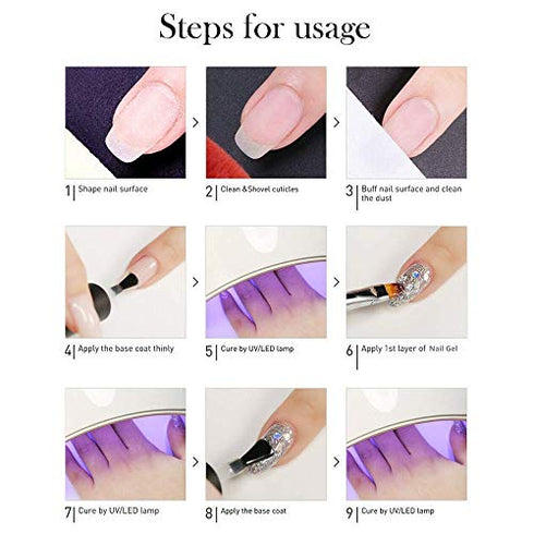 Vishine Gel Nail Polish Set 6 Colors - Stunning Glitter Collection Nail Art Gift Box, Soak Off UV LED Gel Polish Starter Kit