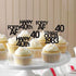 Keaziu 48 Pack Black 40th Birthday Cupcake Toppers Straight Outta 1983 Cupcake Toppers Happy 40th Cupcake Toppers Forty AF Cupcake Toppers 40 Years Birthday Party Decoration | black 1983