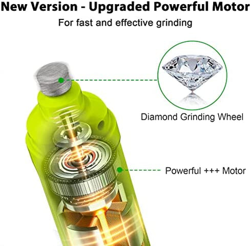 Casfuy Dog Nail Grinder with 2 LED Light - New Version 2-Speed Powerful Electric Pet Nail Trimmer Professional Quiet Painless Paws Grooming & Smoothing for Small Medium Large Dogs(Green)