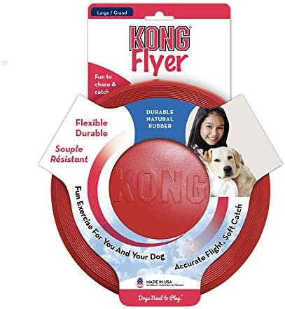 KONG - Flyer - Durable Rubber Flying Disc Dog Toy - for Large Dogs