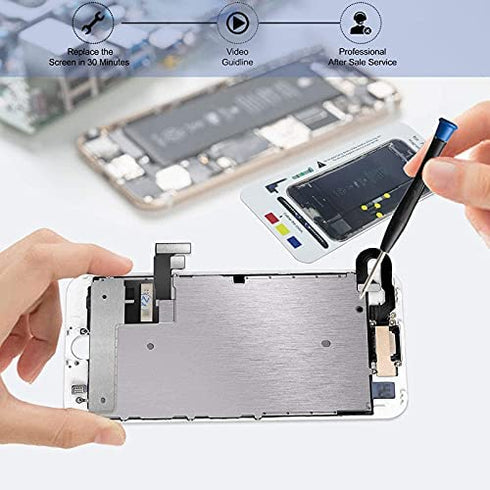 Mobkitfp for iPhone 7 Screen Replacement White with Camera+Sensors+Earpiece Full Assembly 4.7 inch LCD Screen 3D Touch Display Digitizer for A1660,A1778,A1779 with Repair Tools+Adhesive Seal