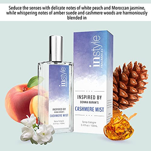 Instyle Fragrances | Inspired by Donna Karan's Cashmere Mist | Women’s Eau de Toilette | Vegan, Paraben Free, Phthalate Free | Never Tested on Animals | 3.4 Fluid Ounces