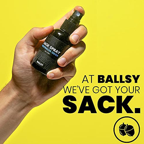Ballsy Sack Spray (2oz) – Natural Deodorant for Men - Ball Spray for Men to Neutralize Odor & Skin Irritation w/ Tea Tree & Aloe Vera Extracts- Cruelty, Sulfate & Paraben-Free Deodorant Spray