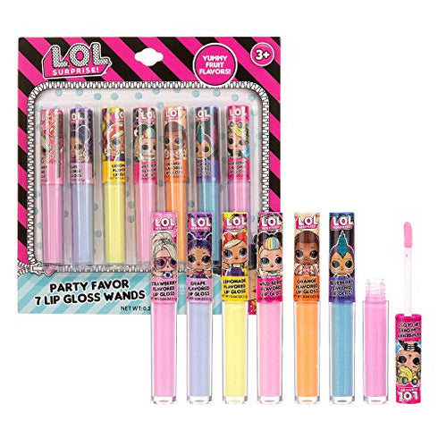 L.O.L Surprise 7-Pack Lip Gloss for Girls, Lol Lip Gloss