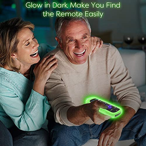 Case for Roku Voice Remote Pro, Cover Roku Ultra 2020/2019/2018 Remote Control Silicone Protective Controller Back Sleeve Holder Universal Replacement Skin New Battery Protector(Glow Green)