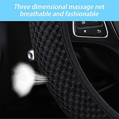 Elastic Stretch Steering Wheel Cover, Universal 15 Inch Automotive Steering Wheel Cover, Microfiber Breathable Ice Silk, Anti-Slip, Odorless, Easy Carry,Warm in Winter and Cool in Summer (Purple)