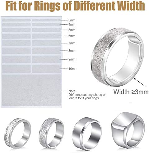 Blulu Ring Size Adjuster Loose Rings Adjuster Invisible Ring Sizer with Clean Cloth for Wide Ring Fixing, 5 Sheets (85 Pieces Totally)