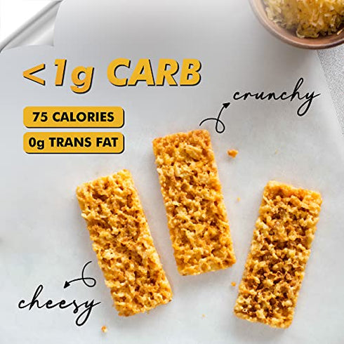 JUST THE CHEESE Bars, Low Carb Snack - Baked Keto Snack, High Protein, Gluten Free, Low Carb Cheese Crisps - Jalapeno, 0.8 Ounces (Pack of 10)