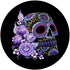 Purple Floral Black Sugar Skull Day Of The Dead PopSockets PopGrip: Swappable Grip for Phones & Tablets