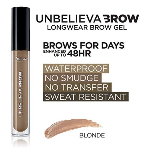 L'Oreal Paris Unbelieva-Brow Tinted Waterproof Brow Gel, Blonde