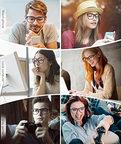 MEETSUN Blue Light Blocking Glasses, Anti Eye Strain Headache (Sleep Better),Computer Glasses UV400 Transparent Lens
