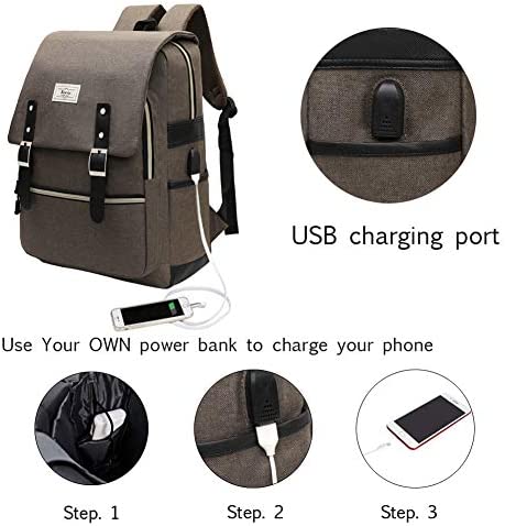 Ronyes Backpack Bookbag for Women and Men Laptop Backpack College School Bag with USB Charging Port Fits up to 15.6 Inch Laptop