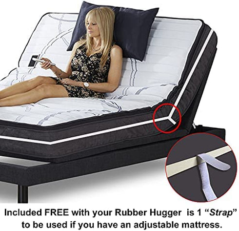 RUBBER HUGGER Bed Sheets Holder Band, King Size Mattress, Sheet Holder for Corners, Elastic Bedding Holder Band to Hold Sheets on The Bed, 1 Strap for Adjustable Mattresses Included, Large Size