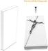 ACHIBANG Crucifix Wall Cross - Metal Slender Catholic Hanging Jesus Cross for the Wall - 10 Inch - Shiny Silver