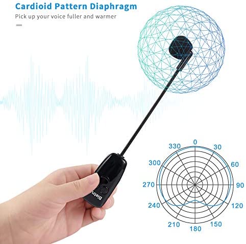 Bietrun UHF Wireless Microphone Headset, 165ft Range, Working Time 6H, 1/4''Plug, Wireless Headset Mic ?Handheld Mic 2 in 1, for Karaoke Speaker, Amplifier, Mic Speakers, PA System, Teaching, Fitness