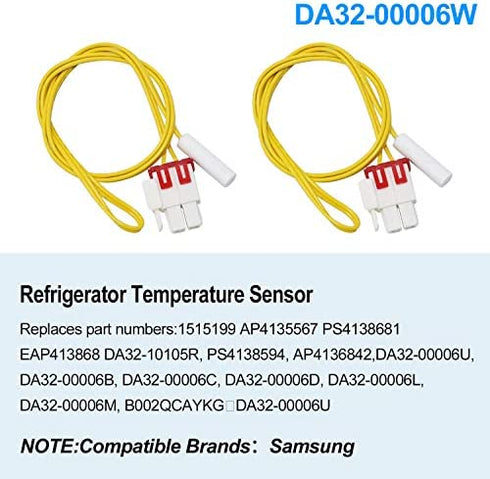 DA61-06796A Clip Drain Evaporator for Sam-sung Refrigerator Defrost Drain Clip AP5579885,with Defrost Temp Sensor DA32-0006W,Refrigerator Defrost Sensor DA32-00006S