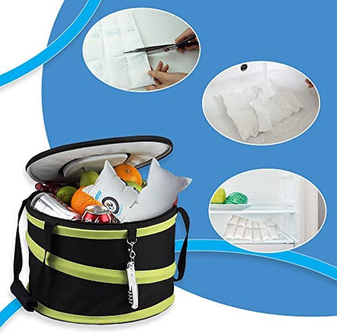 Shipping Cold Packs Dry Ice for Shipping Frozen Food, Freezer Ice Pack Sheets for Coolers 14'' X 13'', Flexible Ice Blanket Keep Food Fresh Beverage Cold, 42 OZ/Sheet After Absorb Water, 4 x 6 Cells