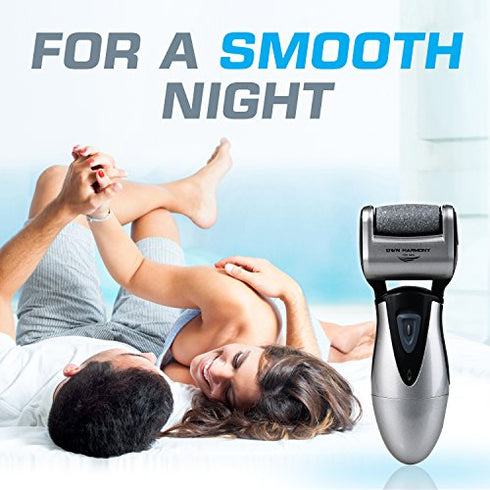 Electric Foot Callus Remover, Feet Scrubber: Own Harmony Rechargeable Mens Pedicure Tools Kit, Professional Electronic Foot Care File, Best for Hard Cracked Dead Skin and Powerful Pedi Spa, 3 Rollers
