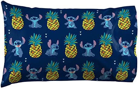 Lilo & Stitch Hawaii Garden 1 Pack Pillowcase - Double-Sided Kids Super Soft Bedding (Official Product)
