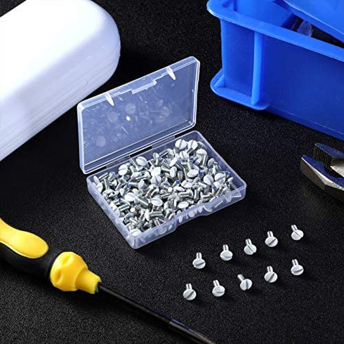 120 Pieces Wall Switch Plate White Screws 5/16 Inch Long 6-32 Thread Switch Cover Metal Panels Screws Oval Head Replacement Socket Screws Milling Slot Screws for Wall Light Switch Panels (White)