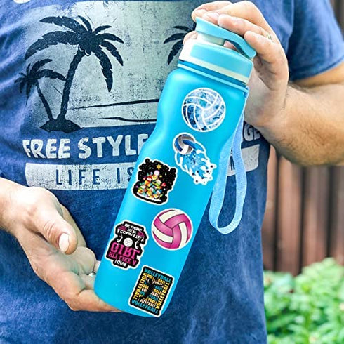 100 Pcs Volleyball Stickers,Volleyball Stickers Gifts,Volleyball Gifts for Teen Girls,Stickers for Water Bottles Rewards Decal Laptop Hydro Flask Water Bottle Car Computer Guitar Skateboard Luggage