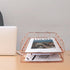 Letter Trays Stacking Supports , Stackable Paper Tray Mesh Collection,Desk File Organizer,Wide Desk File Document for School Home Office Supplies (Rose-Gold)