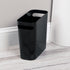 mDesign Plastic Small Trash Can 1.5 Gallon/5.7 Liter Wastebasket, Garbage Container Bin w/Handles for Bathroom, Kitchen, Home Office Holds Waste Recycling,10" H, Aura Collection - 2 Pack - Black