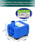 Cat Water Fountain Pump,Pet Fountain Pump Replacement Pump DR-DC160 Motor for 360°Stainless Steel Cat Fountain and Cupcake Ceramic Cat Drinking Fountain(Blue)
