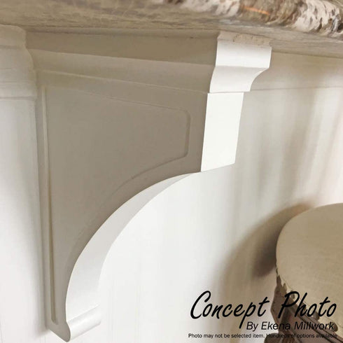 Ekena Millwork BKTW01X08X08OLRW Medium Olympic Wood Wood Brackets, 1 3/4"W x 8"D x 8"H , Rubberwood