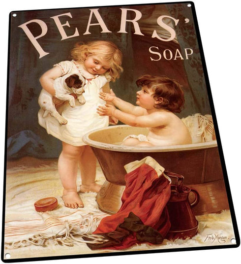 Pears Soap Metal Sign: Soap, Laundry, and Bathroom Decor Wall Accent