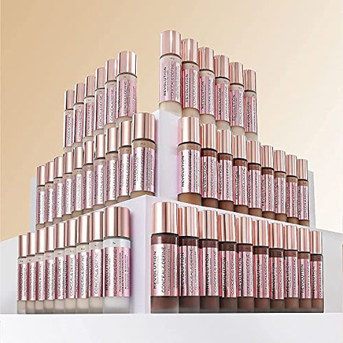Makeup Revolution Conceal & Define Foundation, Cream Foundation Makeup, Full Coverage, For Fair Skin Tones, Vegan & Cruelty-Free, F3, 23ml