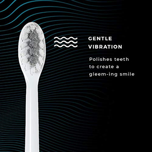 Gleem Battery Power Electric Toothbrush with Travel Case, Soft Bristles, White