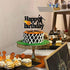 Basketball Cake Topper Happy Birthday Sign Basketball Player Scene Themed for Man Boy Birthday Party Supplies Double Sided Black Sparkle Decorations