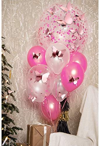 48 Pieces DIY Mirror Butterfly Combination 3D Butterfly Wall Decals Wall Art Decorations for Home Nursery Classroom Kids Bedroom Bathroom Living Room Decor (Rose Gold)