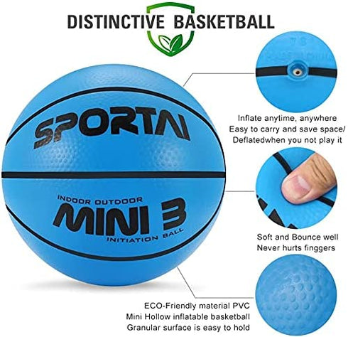 Sport AI Small Basketball Kids ,Mini Basketball 5.5inch, Cute Bouncy Balls for Kids,Safe and Soft to Handheld ,Blue