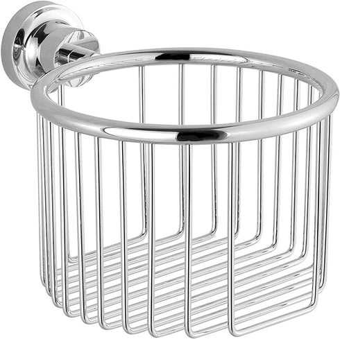 Tissue Paper Basket Shelf Brass for Bathroom Organizers and Storage Shampoo Soap Holder Wall-Mounted Polished Chrome