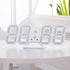 Petilleur 3D Digital Alarm Clock,Wall LED Number Time Clock with 3 Auto Adjust Brightness Levels,Led Electronic Clock with Snooze Function,Modern Night Light Clock Date,Temperature Display (White)