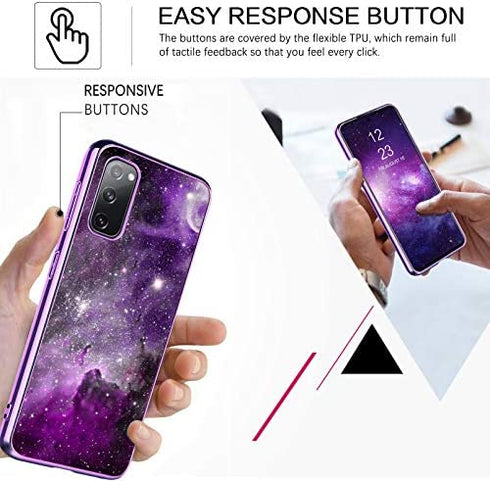 BENTOBEN Samsung S20 FE Case, Galaxy S20 FE 5G Case, Slim Fit Glow in The Dark Shockproof Protective Hybrid Hard PC Soft TPU Bumper Phone Cover for Samsung Galaxy S20 Fan Edition 2020, Purple Nebula