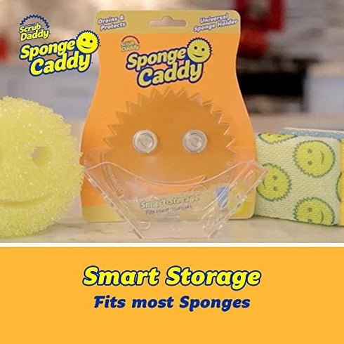 Scrub Daddy Sponge Holder - Sponge Caddy - Suction Sponge Holder, Sink Organizer for Kitchen and Bathroom, Self Draining, Easy to Clean Dishwasher Safe, Universal for Sponges and Scrubbers