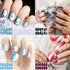 168 Pieces 12 Sheets Full Wrap Nail Polish Stickers Self Adhesive Glitter Gradient Marble Color Street Nail Decal Strips with Glass Nail File for Women Girls DIY Nail Craft (Abstract Style)