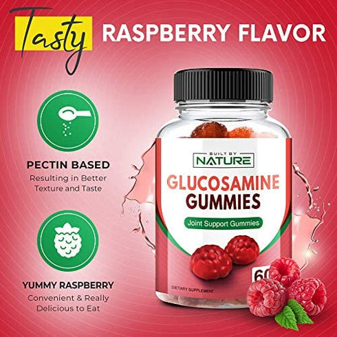 Glucosamine Gummies Extra Strength Joint Support Gummies for Adults, Men and Women, Supports Cartilage, Flexibility and Movement, Chewable Glucosamine Supplement Gummy, Made in USA, 60 Gummies