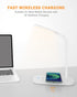 Desk Lamp with Wireless Charger, Loycco Eye-Caring Led Desk Light, Desk Lamps for Home Office, Portable Wireless Charging Lamp with Flexible Gooseneck for Study, 3 Lighting Modes, Touch Control