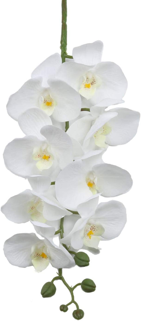 U'Artlines 38 Inch Artificial Butterfly Orchids Branches 4PCS Greenery Plants for Home Decoration(4pcs White)