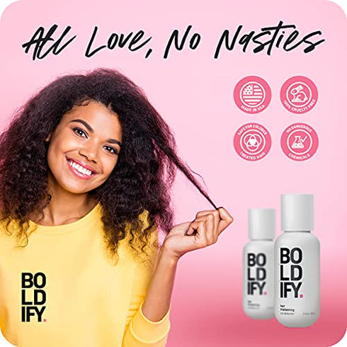 BOLDIFY Hair Thickening Conditioner - Natural Volumizing for Fine Hair, No Sulfates, Biotin Conditioner For Strand Retention, Anti-Hair Loss Conditioner Instantly Stimulates Thicker & Fuller Hair-2oz