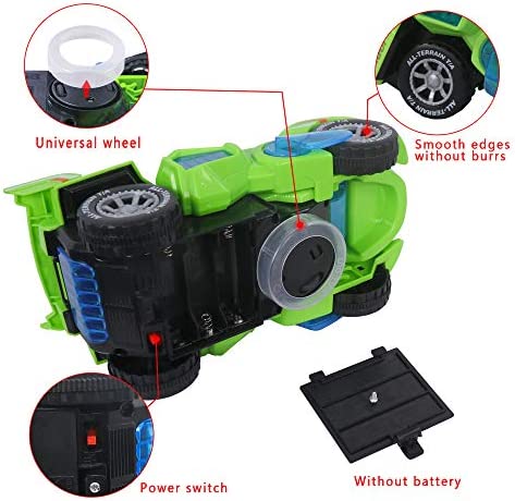 HUWAIREN Toys for 3-6 Year Old Boys Transforming Car Toys with LED Light and Music Dinosaur Toy Birthday Gifts for 4 5 6 7 Year Old Boy (Green)