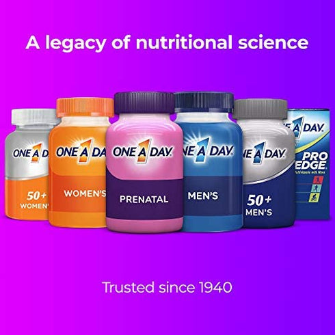One A Day Men's & Women's Pre-Pregnancy Multivitamin including Vitamins A, Vitamin C, Vitamin D, B6, B12, Folic Acid & more, 30+30 Count, Supplement for Before, During, and Postnatal